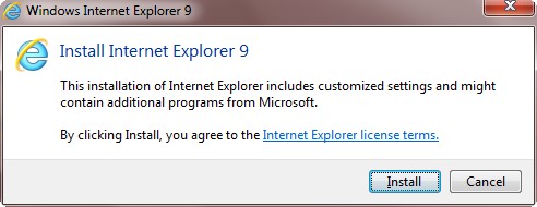 A confusing IE9 install dialog