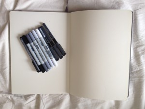 Moleskine Sketchbook and Pens